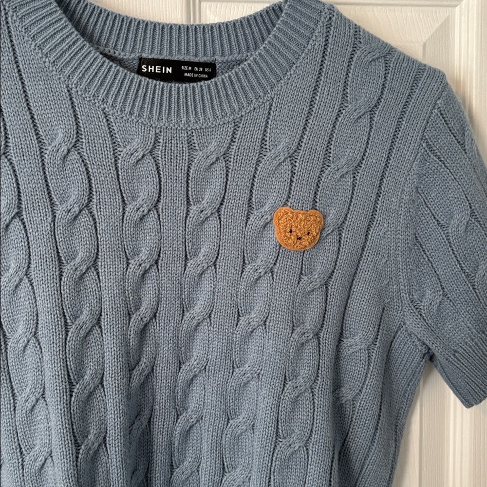 Blue Cable Knit Sweater - Picture 3 of 3